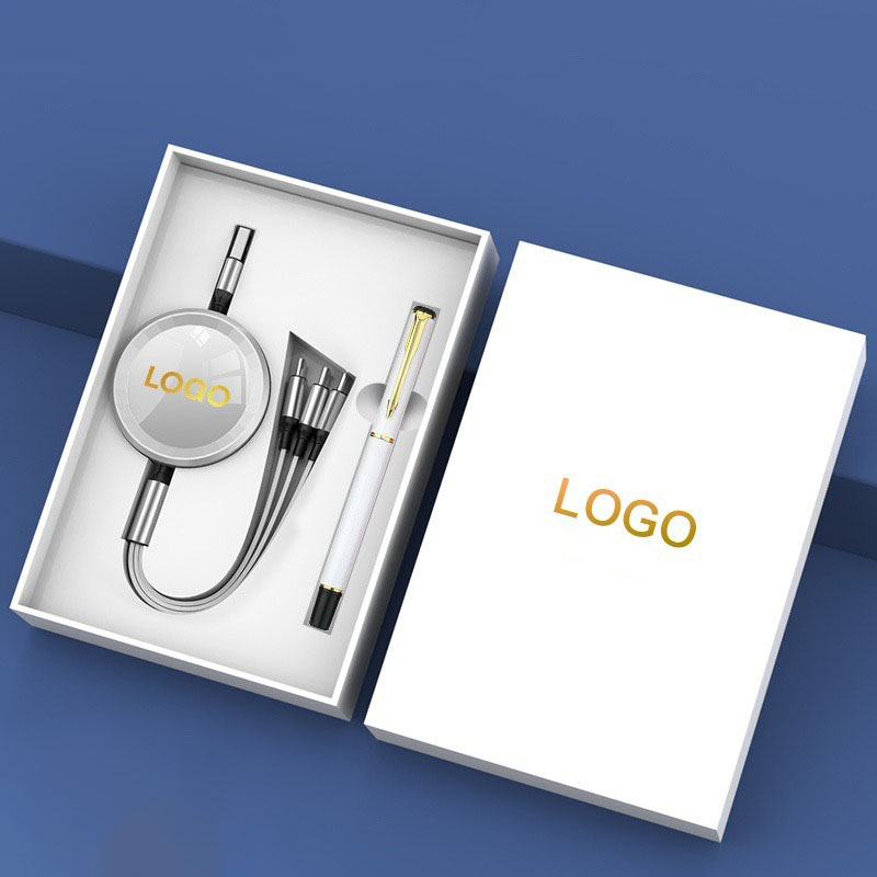 รับผลิต giftset หัวชาร์จ พร้อม สายชาร์จ3in1 พร้อมกล่อง รับสกรีนโลโก้สายชาร์ต ยืดได้ หดได้ พกพาสะดวก สายชาร์จ3หัว 
