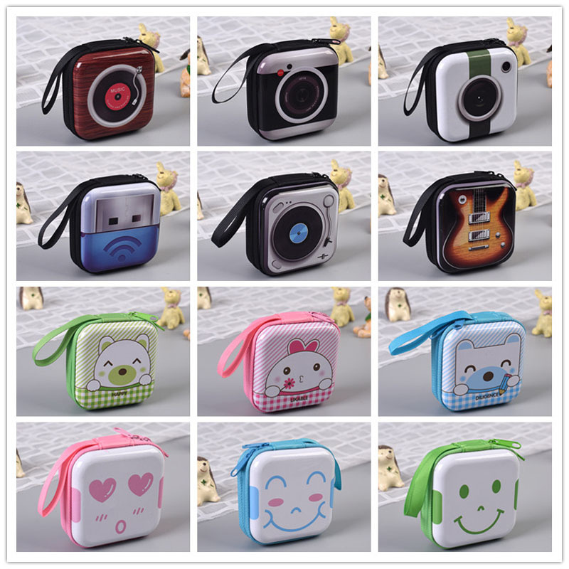 กระเป๋าเก็บหูฟัง สายเคเบิ้ล Usb ทรงกลม มีซิป ขนาดเล็ก แบบพกพา
