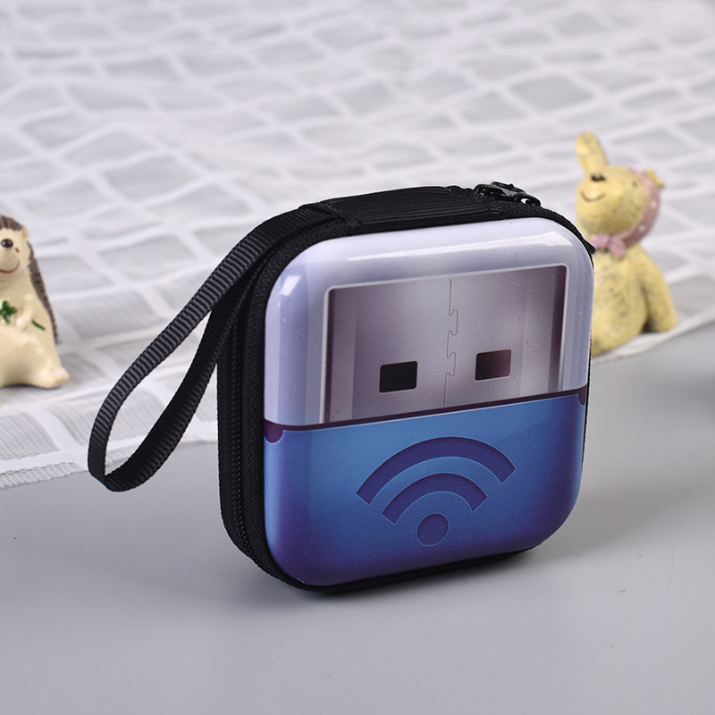 กระเป๋าเก็บหูฟัง สายเคเบิ้ล Usb ทรงกลม มีซิป ขนาดเล็ก แบบพกพา