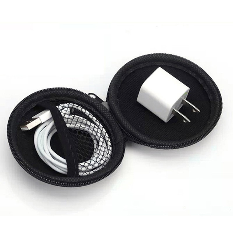 กระเป๋าเก็บหูฟัง กระเป๋าเก็บสายชาร์ต USB ทรงกลม