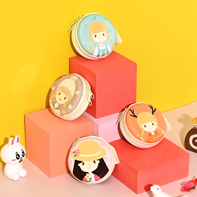 กระเป๋าเก็บหูฟัง สายเคเบิ้ล Usb ทรงกลม มีซิป ขนาดเล็ก แบบพกพา