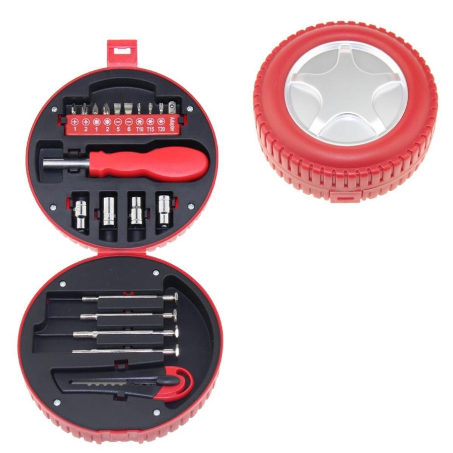 รับผลิตชุดเครื่องมือซ่อม แบบพกพา Tool kit ทรงล้อรถ ทรงลูกบอล  รับสกรีนโลโก้ เครื่องมือช่าง ชุดไขควง ของแจกของแถม ของพรีเมี่ยม รับยิงเลเซอร์