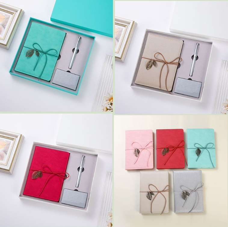giftset ชุดของขวัญ ของแจก สมุด+ปากกา+ที่ใส่นามบัตร รวมกล่องgiftset