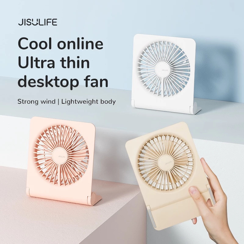 Jisulife พัดลมตั้งโต๊ะ พัดลมไร้สายพกพา พัดลมUSBรุ่นพรีเมียม พัดลมมือถือขนาดเล็ก พัดลมพกพา พัดล