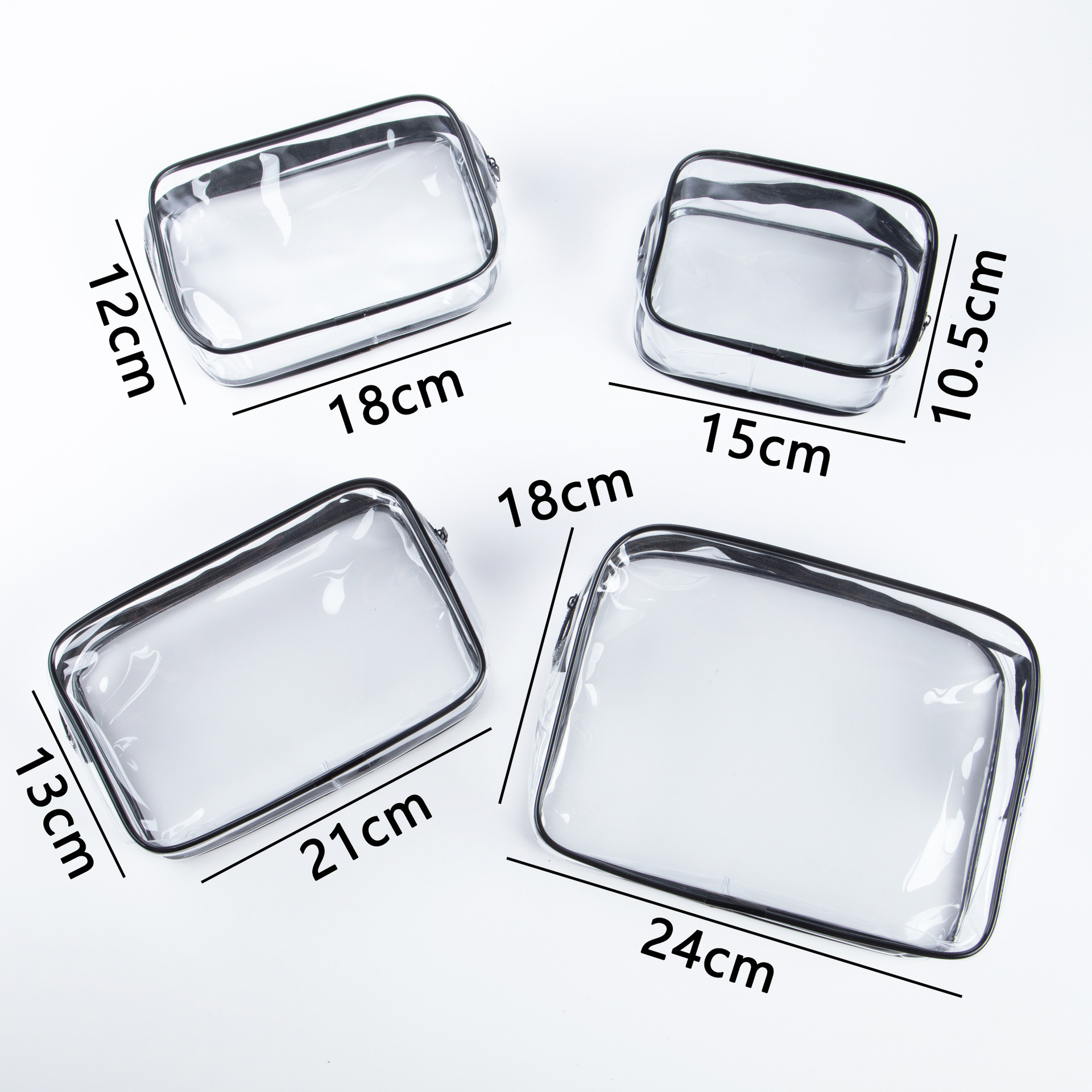 set3ใบ กระเป๋าเครื่องสำอาง PVC กระเป่าพกพา กระเป๋าใส กันน้ำ ใส่ของได้เยอะ หลายขนาด