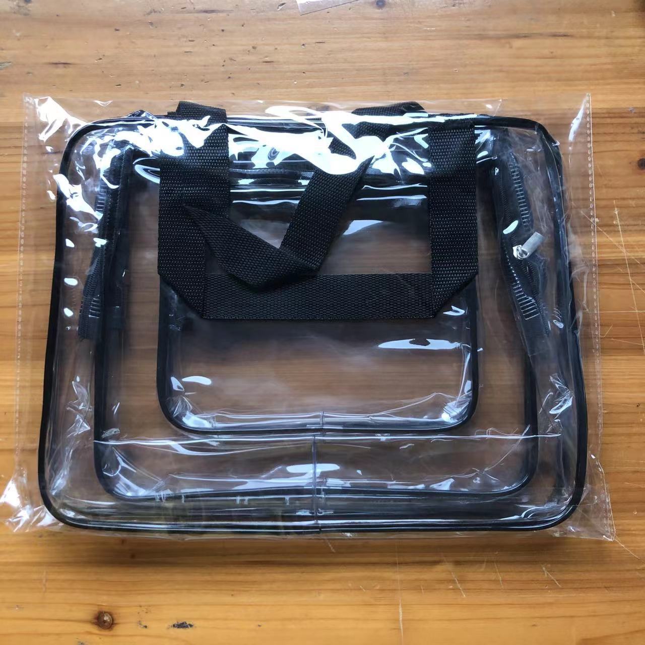 set3ใบ กระเป๋าเครื่องสำอาง PVC กระเป่าพกพา กระเป๋าใส กันน้ำ ใส่ของได้เยอะ หลายขนาด
