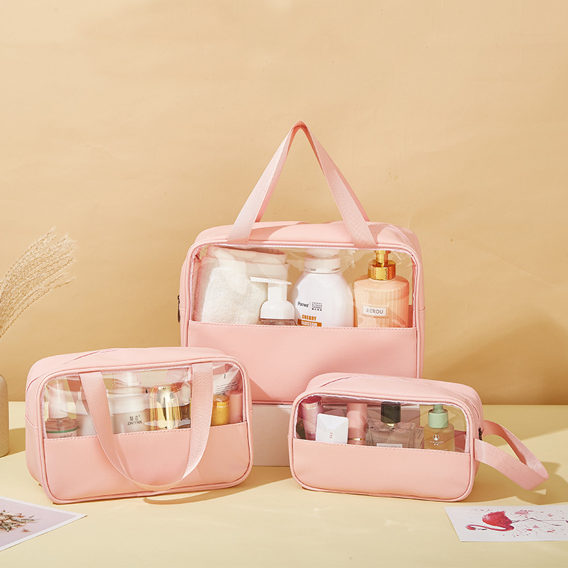 set3ใบ กระเป๋าเครื่องสำอาง กระเป๋าใส กระเป๋าใสกันน้ำ กระเป๋าPVC กระเป๋าอเนกประสงค์ รับผลิตกระเป๋า ตัดเย็บกระเป๋า