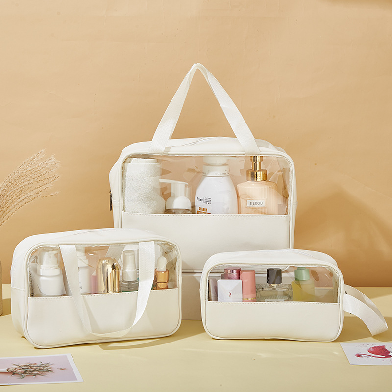 set3ใบ กระเป๋าเครื่องสำอาง กระเป๋าใส กระเป๋าใสกันน้ำ กระเป๋าPVC กระเป๋าอเนกประสงค์ รับผลิตกระเป๋า ตัดเย็บกระเป๋า
