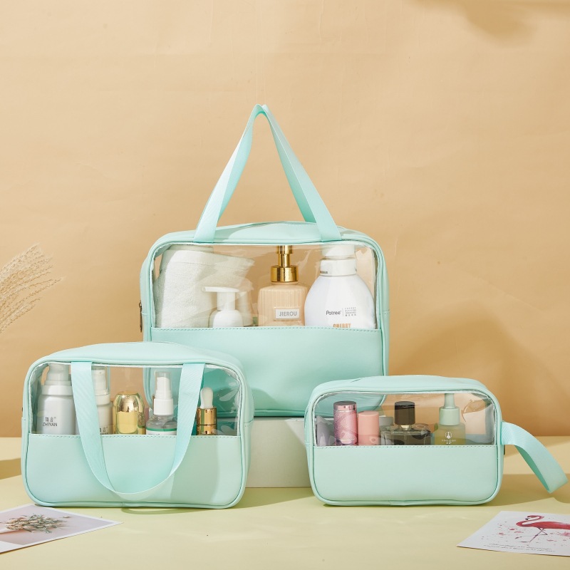 set3ใบ กระเป๋าเครื่องสำอาง กระเป๋าใส กระเป๋าใสกันน้ำ กระเป๋าPVC กระเป๋าอเนกประสงค์ รับผลิตกระเป๋า ตัดเย็บกระเป๋า