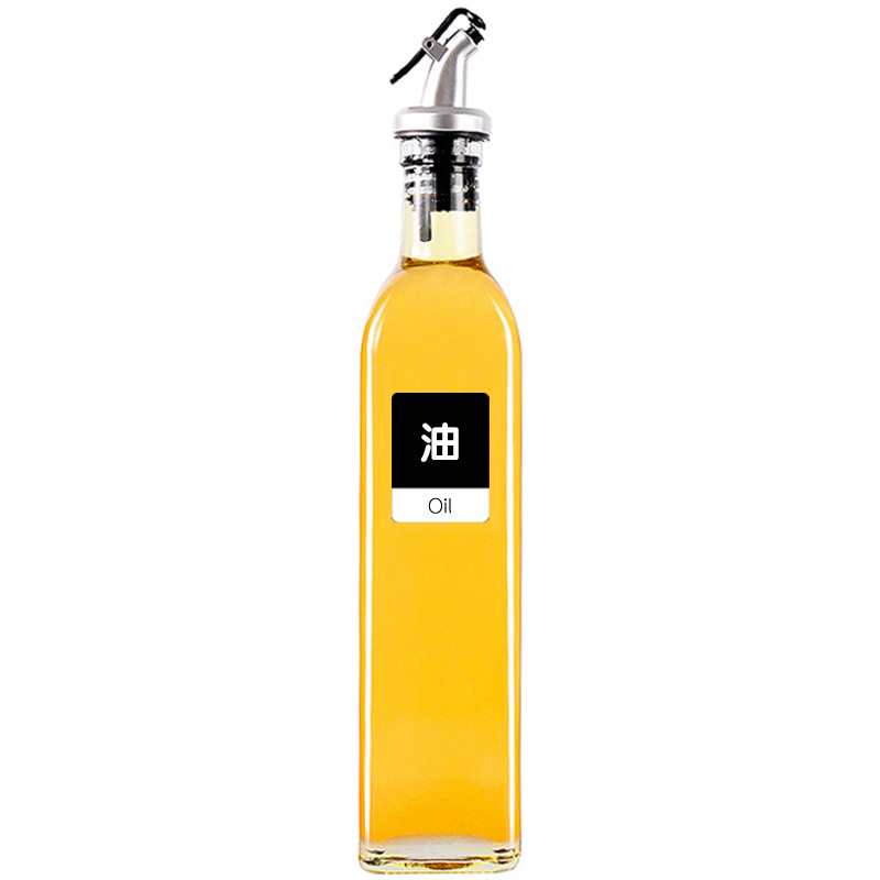 ขวดใส่น้ำมัน 500mL ขวดน้ำมัน ขวดน้ำมันสแตนเลส ที่ใส่เครื่องปรุง ขวดแก้วใส่น้ำมัน