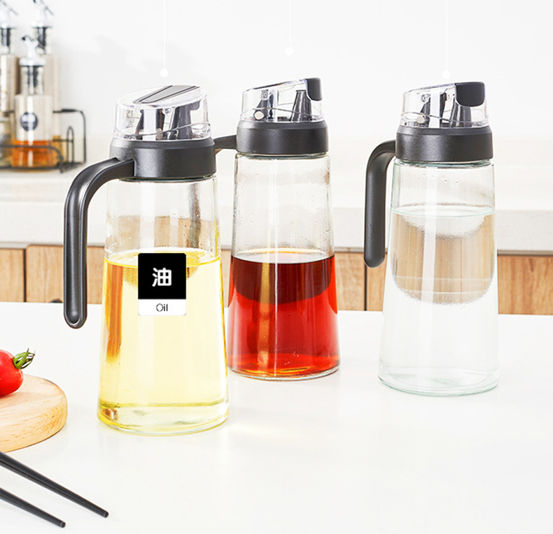 ขวดใส่น้ำมัน 300-630 mL ขวดน้ำมัน ขวดน้ำมันสแตนเลส ที่ใส่เครื่องปรุง ขวดแก้วใส่น้ำมัน