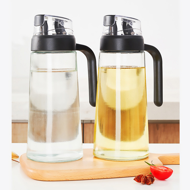 ขวดใส่น้ำมัน 300-630 mL ขวดน้ำมัน ขวดน้ำมันสแตนเลส ที่ใส่เครื่องปรุง ขวดแก้วใส่น้ำมัน