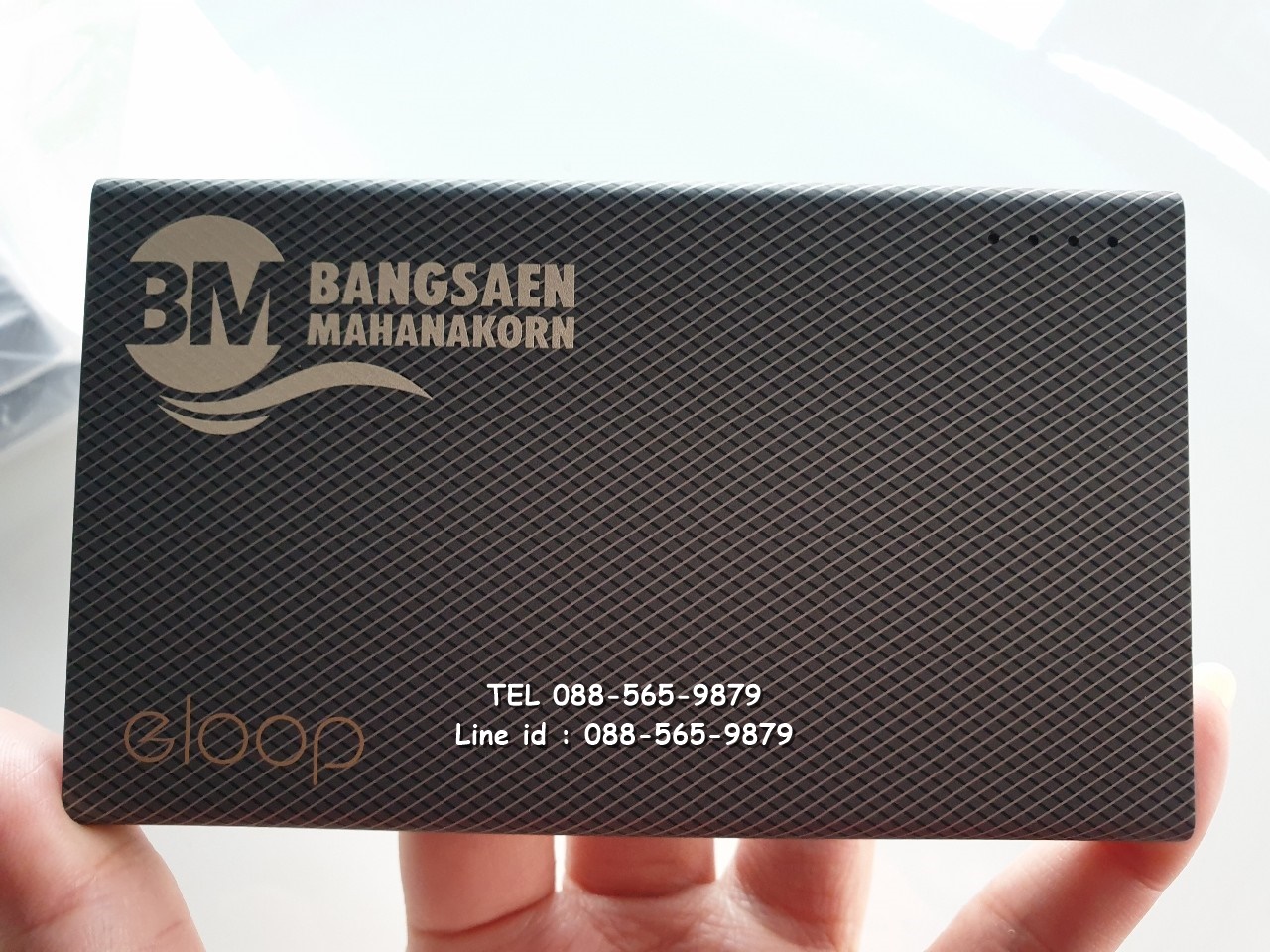 รับสกรีน powerbank แบตสำรอง รุ่น eloop e12 ลายเคฟล่า และ ลายไม้