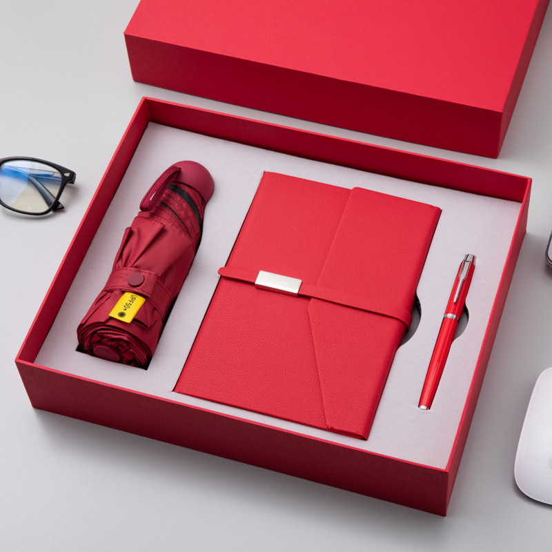 ชุดของขวัญ ของแจกบริษัท ชุดเซ็ทรับไหว้ ชุดเช็ทสมุด ปากกา ร่ม รวมกล่องgiftset