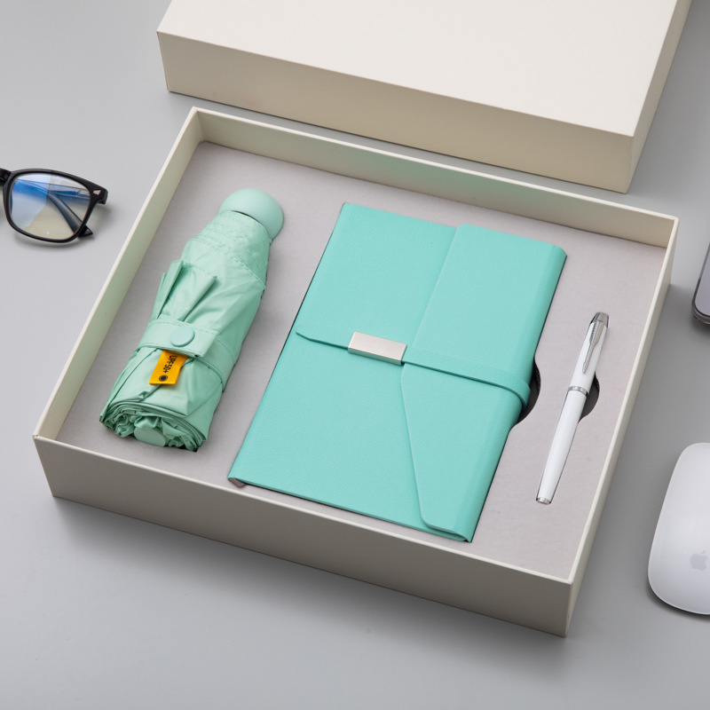 ชุดของขวัญ ของแจกบริษัท ชุดเซ็ทรับไหว้ ชุดเช็ทสมุด ปากกา ร่ม รวมกล่องgiftset