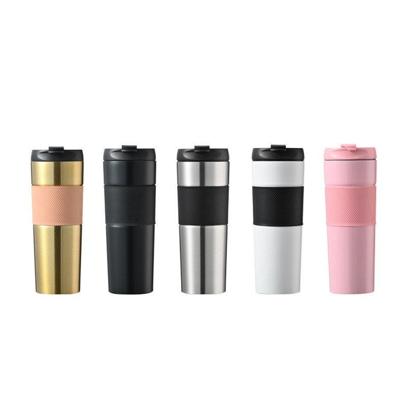 รับสกรีนโลโก้แก้วน้ำทรงสปอร์ต 450ML แก้วเก็บความร้อน-เย็น สแตนเลส 304