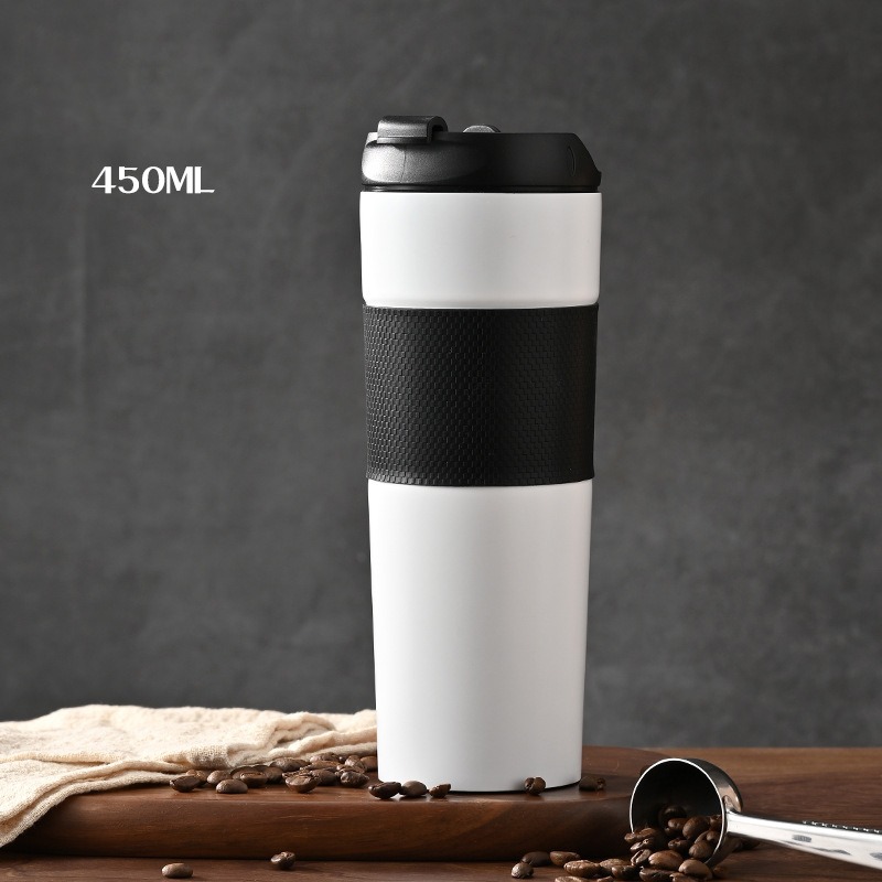 รับสกรีนโลโก้แก้วน้ำทรงสปอร์ต 450ML แก้วเก็บความร้อน-เย็น สแตนเลส 304