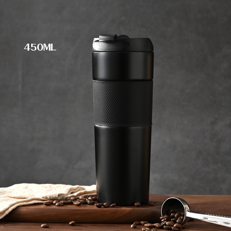 รับสกรีนโลโก้แก้วน้ำทรงสปอร์ต 450ML แก้วเก็บความร้อน-เย็น สแตนเลส 304