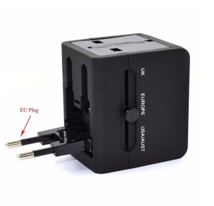 รับสกรีน Universal Adapter All in Oneปลั๊กไฟ Dual USB ใช้ได้ทั่วโลก US/UK/EU/AUปลั๊กไฟใช้ได้ทั่วโลกมากกว่า150ประเทศ