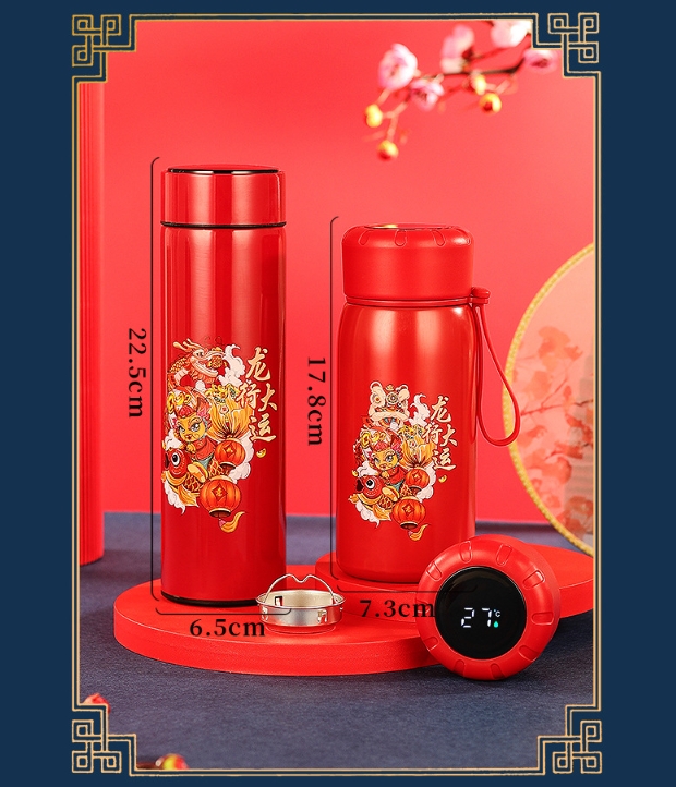 รับผลิตของขวัญวันตรุษจีน แก้วตรุษจีน แก้วฮ่องเต้ แก้วมังกร แก้วลายจีน กระบอกน้ำ แก้วเก็บความร้อน-เย็น สแตนเลส 304 ความจุ 500ml-520ml