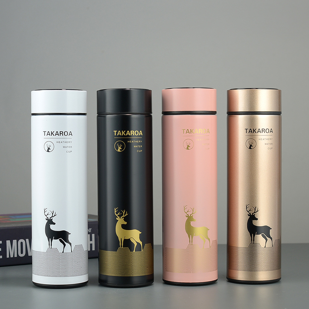 กระบอกน้ำ แก้วเก็บความร้อน-เย็น สแตนเลส 304 ความจุ 500ml-520ml