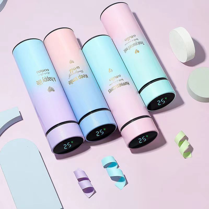 กระบอกน้ำ แก้วเก็บความร้อน-เย็น สแตนเลส 304 ความจุ 500ml-520ml
