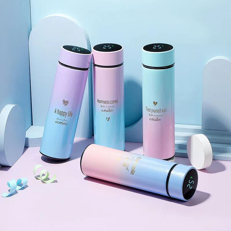 กระบอกน้ำ แก้วเก็บความร้อน-เย็น สแตนเลส 304 ความจุ 500ml-520ml