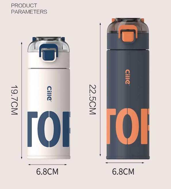 กระบอกน้ำ แก้วเก็บความร้อน-เย็น สแตนเลส 304 ความจุ 500ml-520ml