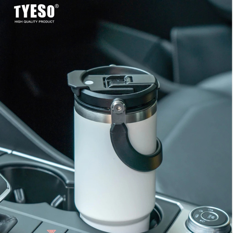 TYESO แก้วเก็บอุณหภูมิร้อนเย็น มีหูหิ้วมีหลอด 20-40 OZ แก้วเก็บความเย็น แก้วมีหูหิ้วพร้อมหลอด
