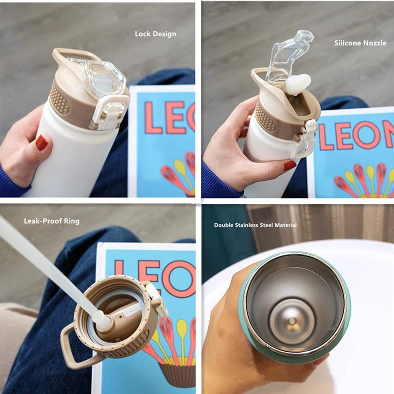 TYESO ขวดน้ำสแตนเลสแบบพกพา ฉนวนสุญญากาศ พร้อมหลอด ขนาด 530 ml 750 ml ขวดน้ำกีฬา แก้วเก็บอุณหภูมิ