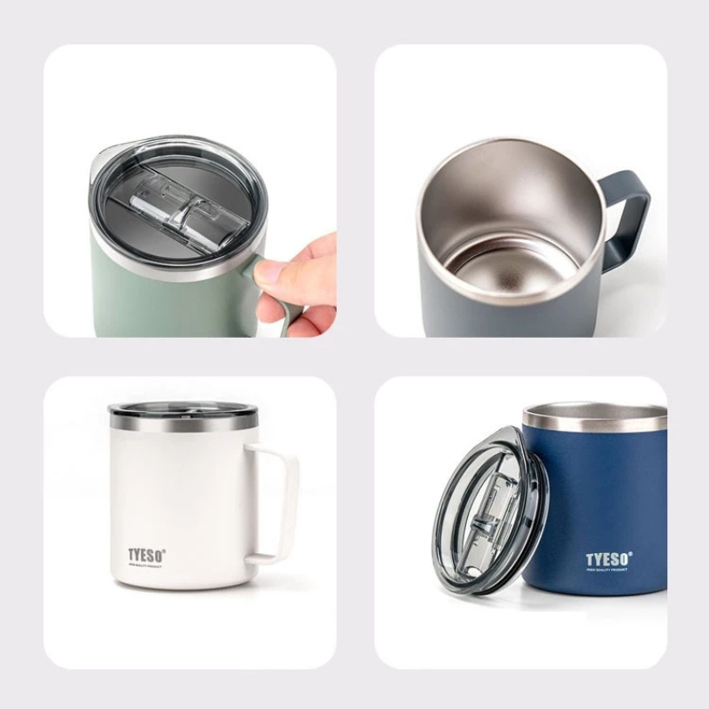 TYESO Mug แก้วกาแฟสุญญากาศ เก็บอุณหภูมิร้อน-เย็น มีฉนวนกันความร้อนและเย็น ขนาด 400 ml13 oz