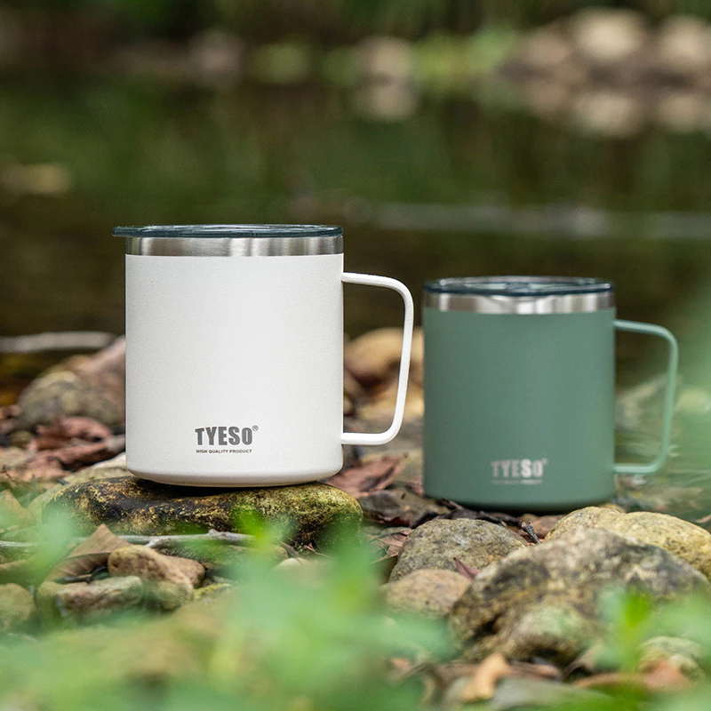 TYESO Mug แก้วกาแฟสุญญากาศ เก็บอุณหภูมิร้อน-เย็น มีฉนวนกันความร้อนและเย็น ขนาด 400 ml13 oz