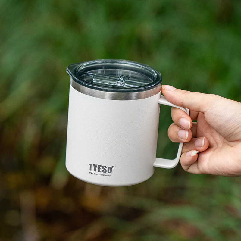 TYESO Mug แก้วกาแฟสุญญากาศ เก็บอุณหภูมิร้อน-เย็น มีฉนวนกันความร้อนและเย็น ขนาด 400 ml13 oz
