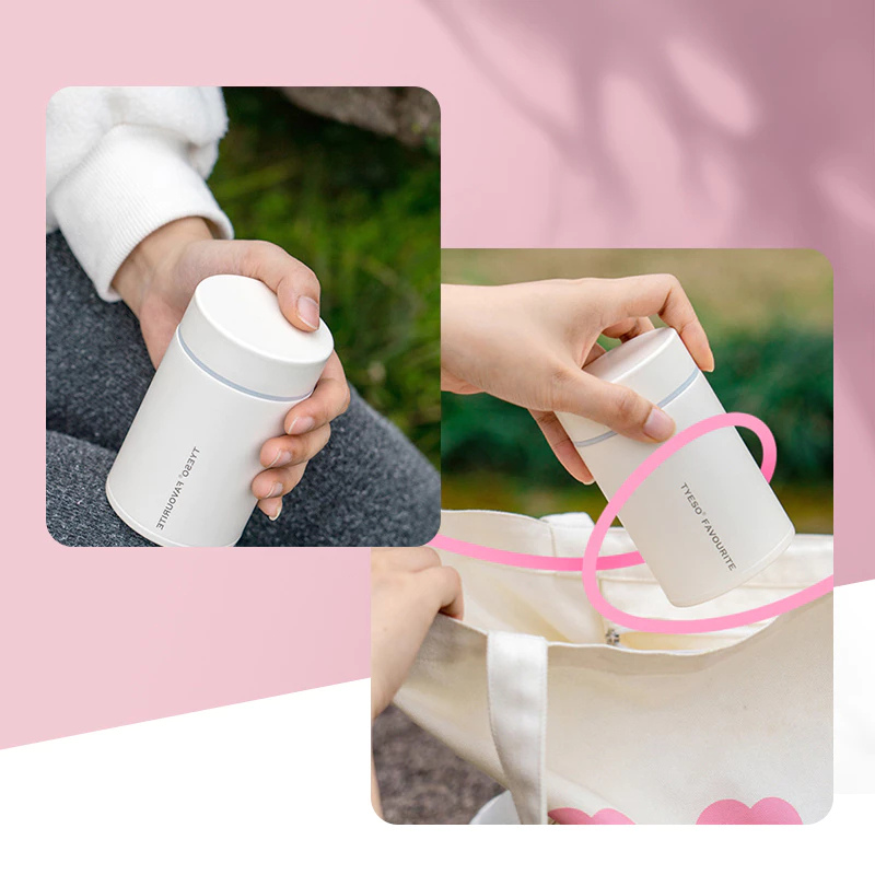 TYESO MINI กระบอกน้ำขนาดเล็ก แก้วเก็บอุณหภูมิ ขนาด 200260 ml แก้วเก็บอุณหภูมิ แก้วสแตนเลส