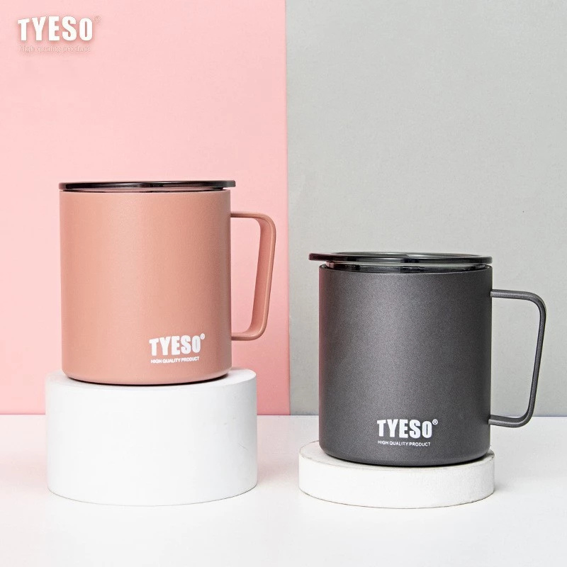 TYESO แก้วกาแฟ แก้วเก็บอุณหภูมิ รุ่น Mug พร้อมที่จับและฝาปิด ขนาด 400 ml แก้วน้ำร้อนฉนวนสุญญากาศ