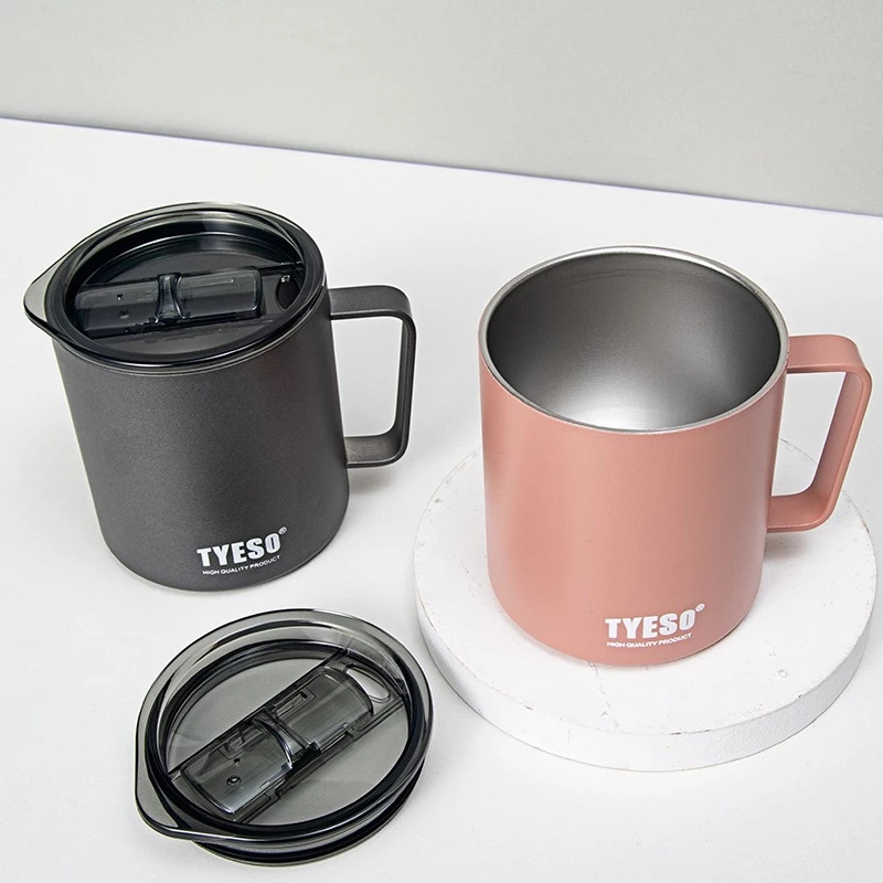 TYESO แก้วกาแฟ แก้วเก็บอุณหภูมิ รุ่น Mug พร้อมที่จับและฝาปิด ขนาด 400 ml แก้วน้ำร้อนฉนวนสุญญากาศ