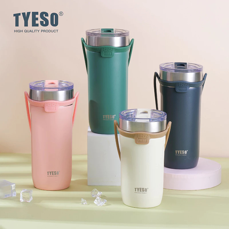 Original TYESO ขวดสแตนเลส ขวดน้ำสุญญากาศ มีฉนวนกันความร้อนและเย็น ขวดน้ำสแตนเลส