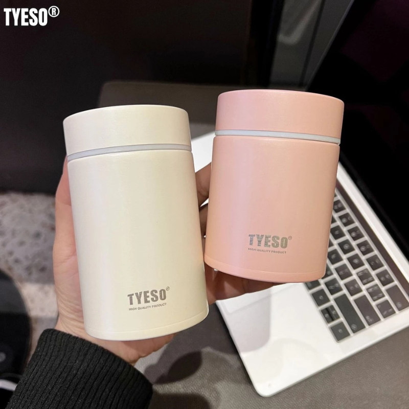 TYESO กระบอกน้ำขนาดเล็ก แก้วเก็บอุณหภูมิแบบพกพา เก็บความร้อน-เย็น แก้วเก็บอุณหภูมิ