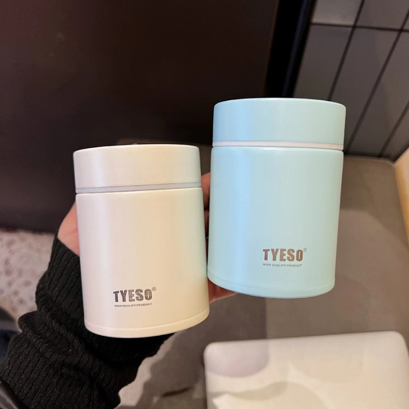TYESO กระบอกน้ำขนาดเล็ก แก้วเก็บอุณหภูมิแบบพกพา เก็บความร้อน-เย็น แก้วเก็บอุณหภูมิ