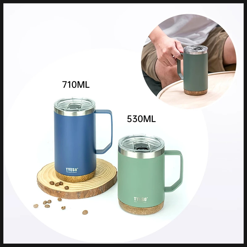 TYESO แก้วกาแฟ Mug สแตนเลส 304 พร้อมหูจับ ของแท้ แก้วเก็บความเย็น ขนาด 530 ml 700 ml แก้วเก็บอุณหภูมิ Coffee Cup
