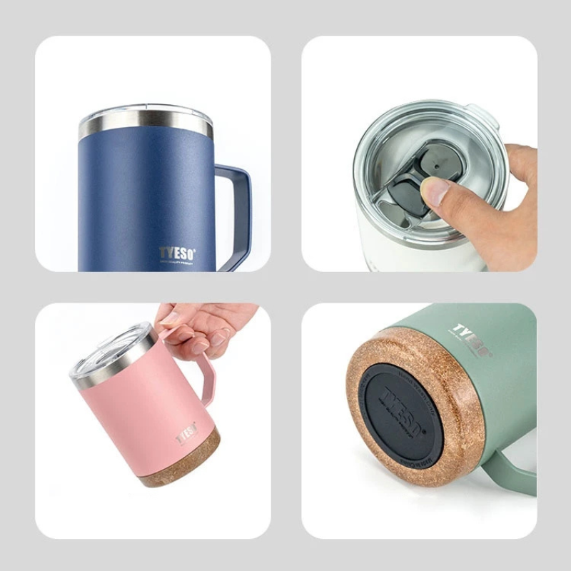TYESO แก้วกาแฟ Mug สแตนเลส 304 พร้อมหูจับ ของแท้ แก้วเก็บความเย็น ขนาด 530 ml 700 ml แก้วเก็บอุณหภูมิ Coffee Cup