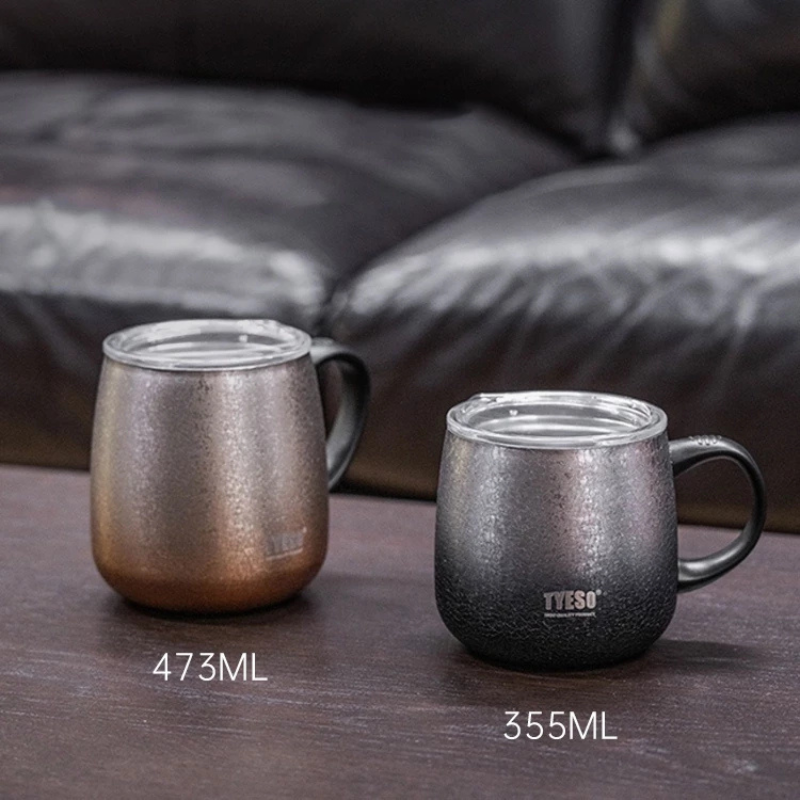 TYESO แก้วกาแฟ สแตนเลส มีฉนวนกันความร้อนและเย็น ขนาด 355473 ml แก้วน้ำเก็บความเย็น