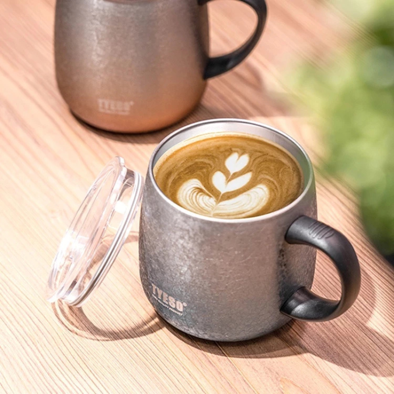 TYESO แก้วกาแฟ สแตนเลส มีฉนวนกันความร้อนและเย็น ขนาด 355473 ml แก้วน้ำเก็บความเย็น