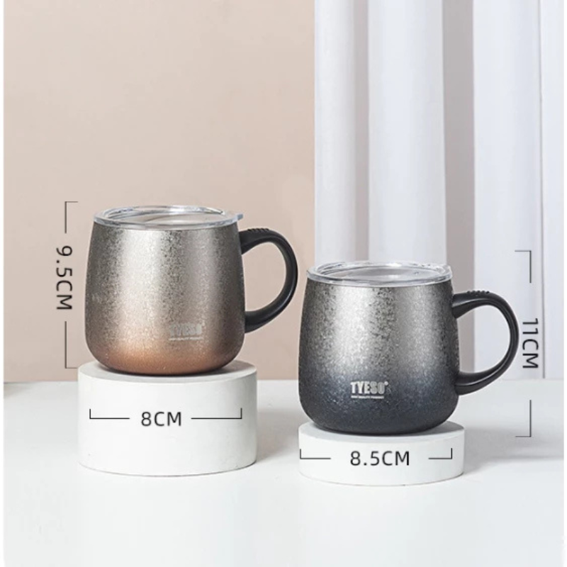 TYESO แก้วกาแฟ สแตนเลส มีฉนวนกันความร้อนและเย็น ขนาด 355473 ml แก้วน้ำเก็บความเย็น