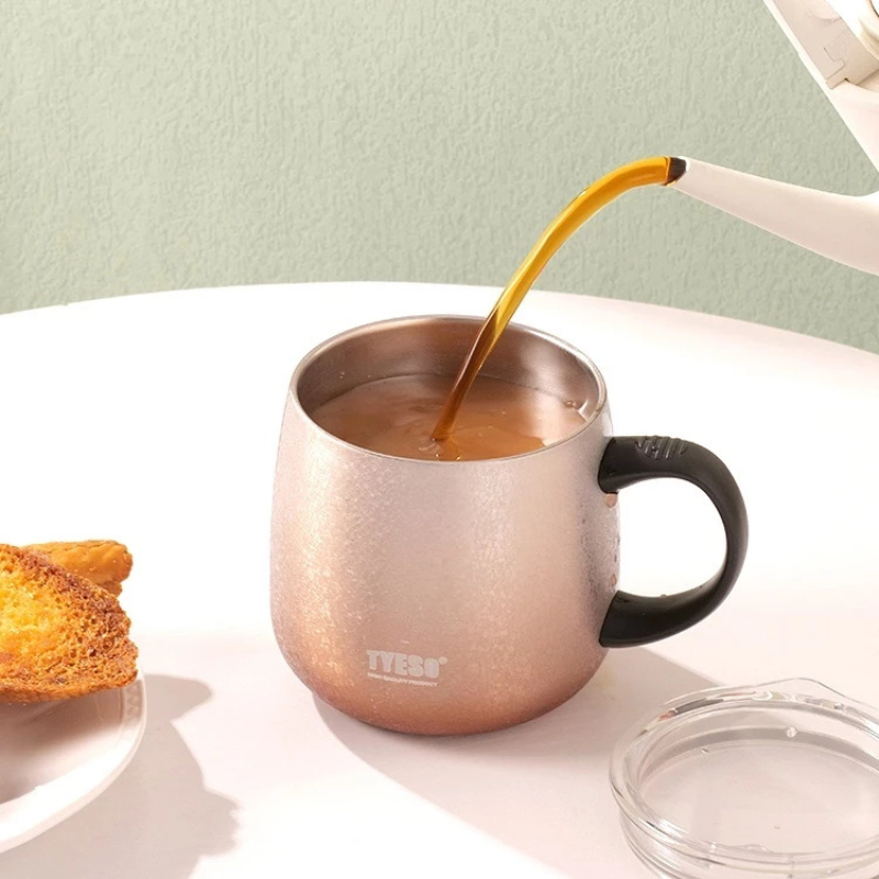 TYESO แก้วกาแฟ สแตนเลส มีฉนวนกันความร้อนและเย็น ขนาด 355473 ml แก้วน้ำเก็บความเย็น