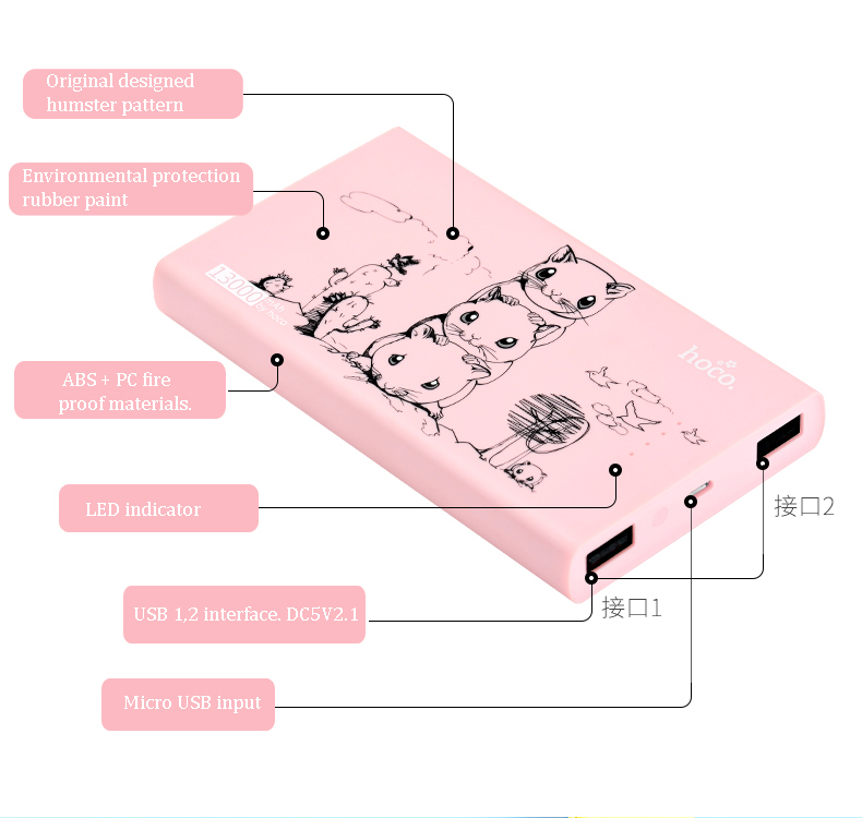 Hoco แบตเตอรี่สำรอง power bank 13000mAh  รุ่น hoco jp11