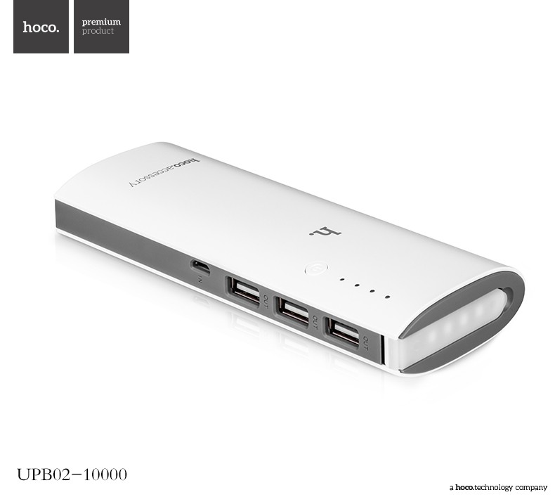 Hoco แบตเตอรี่สำรอง power bank 10000mAh  รุ่น hoco upb02-10000