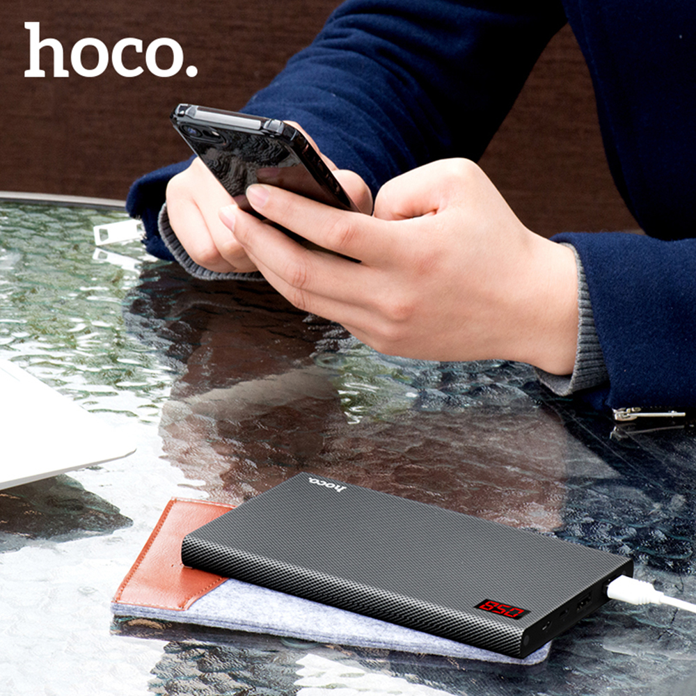 hoco แบตเตอรี่สำรอง power bank 20000 mah รุ่น hoco B17A-20000 CARBON FIBER POWER BANK