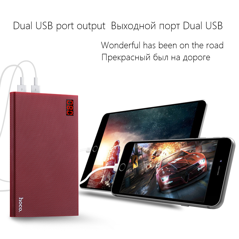 hoco แบตเตอรี่สำรอง power bank 20000 mah รุ่น hoco B17A-20000 CARBON FIBER POWER BANK