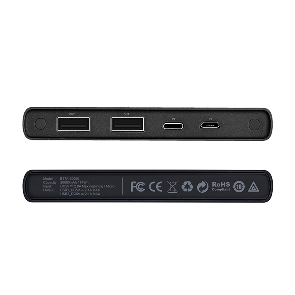 hoco แบตเตอรี่สำรอง power bank 20000 mah รุ่น hoco B17A-20000 CARBON FIBER POWER BANK